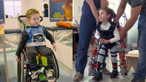 El niño Álvaro de cinco años, con Atrofia Muscular Espinal y que ha colaborado en una investigación en Dubái