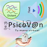 Logotipos de Dictant, Comunicant y PsicoVan, junto a la mano de psico y discapacidad