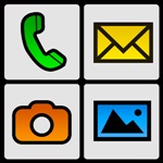 Iconos de teléfono, correo, cámara e imagen