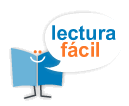 Logotipo de Lectura Fácil donde está la sección de Noticias Fácil en Discapnet (un libro abierto saliendo la palabra Lectura Fácil) 