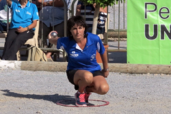 Jugadora en un campeonato de Petanca