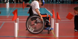 Una competición del video Slalom el videojuego