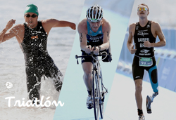 Las tres disciplinas deportivas combinadas: natación, ciclismo y carrera a pie