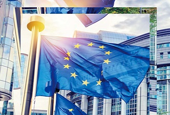 Detalle de la portada del documento, con la bandera de la Unión Europea