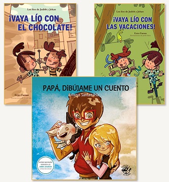 Portadas de los tres libros