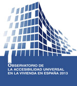 Portada del Informe Accesibilidad vivienda 2013 (en el centro un edificio)