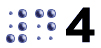 Imagen de un ejemplo de número, en este caso número 4 en alfabeto Braille