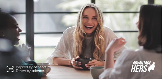 Mujer sonriendo, imagen de la campaña Advantage Hers