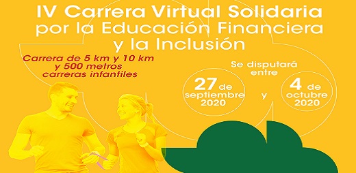 Cartel de la Carrera virtual solidaria por la educación financiera y la inclusión