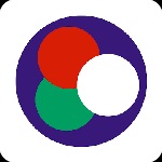 COVID-19: Circulos blanco,  verde, y negro, dentro de otro más grande azul.