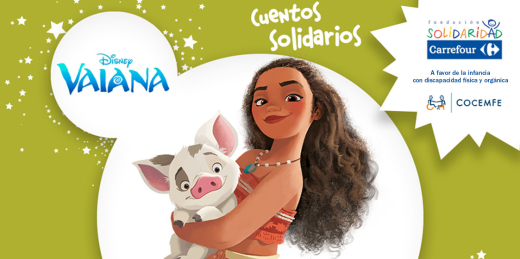 cuentos solidarios con la heroína de Disney Vaiana y un cerdito