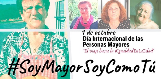 varias mujeres mayores protagonistas del día de hoy contra la desigualdad