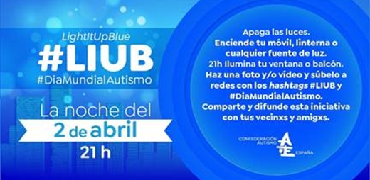 Banner del reto en los balcones por el Día Mundial del Autismo