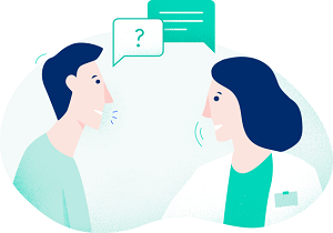 dos personas hablando