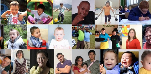 banner de ONU con personas con síndrome de down