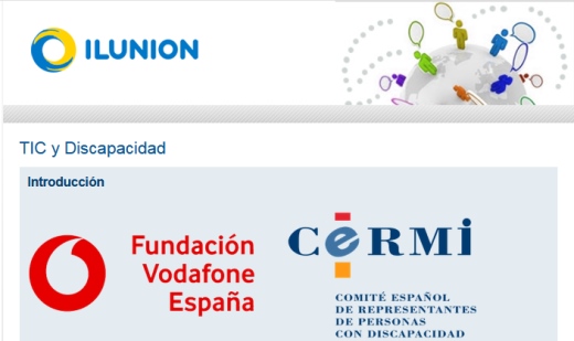 cabecera del estudio TIC con los logos de las entidades ILUNION, Fundación Vodafone y CERMi