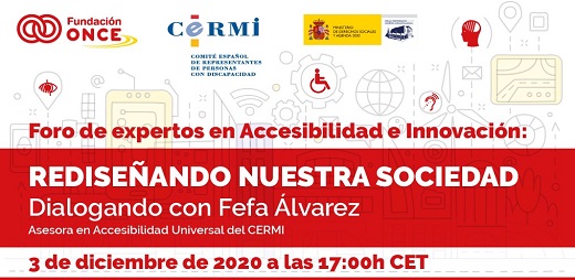 Cartel del foro de expertos con accesibilidad e innovación