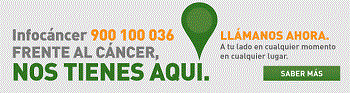 cartel AECC infocáncer frente al cáncer nos tienes aquí llamanos 900 100 036