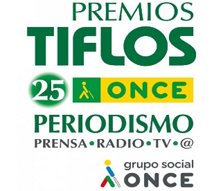Banner de la 25 edición de los Premios Tiflos de Periodismo del Grupo Social ONCE
