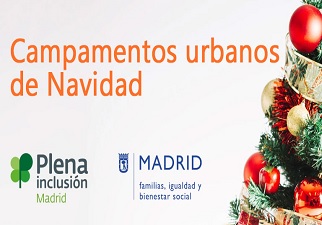 Banner de los Campamentos de Navidad Plena Inclusión Madrid – Ayuntamiento de Madrid