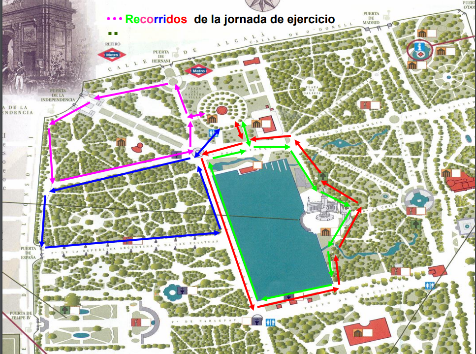 Mapa del recorridos de la jornada del ejercicio