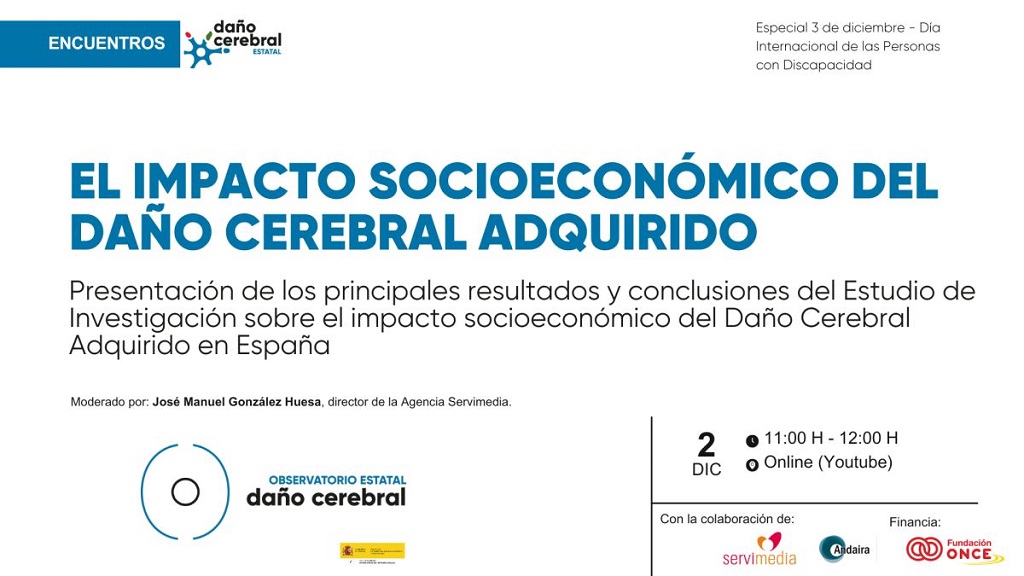 cartel del evento con los logos de los colaboradores, la fecha y hora del evento, el lema del diálogo y un pequeño resumen, así como el logo de DCA Estatal y las fundaciones que colaboran como Servimedia TV, Fundación ONCE y Aldaira