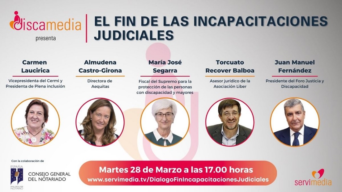 Banner del Diálogo sobre "El Fin de las Incapacitaciones Judiciales", de Servimedia