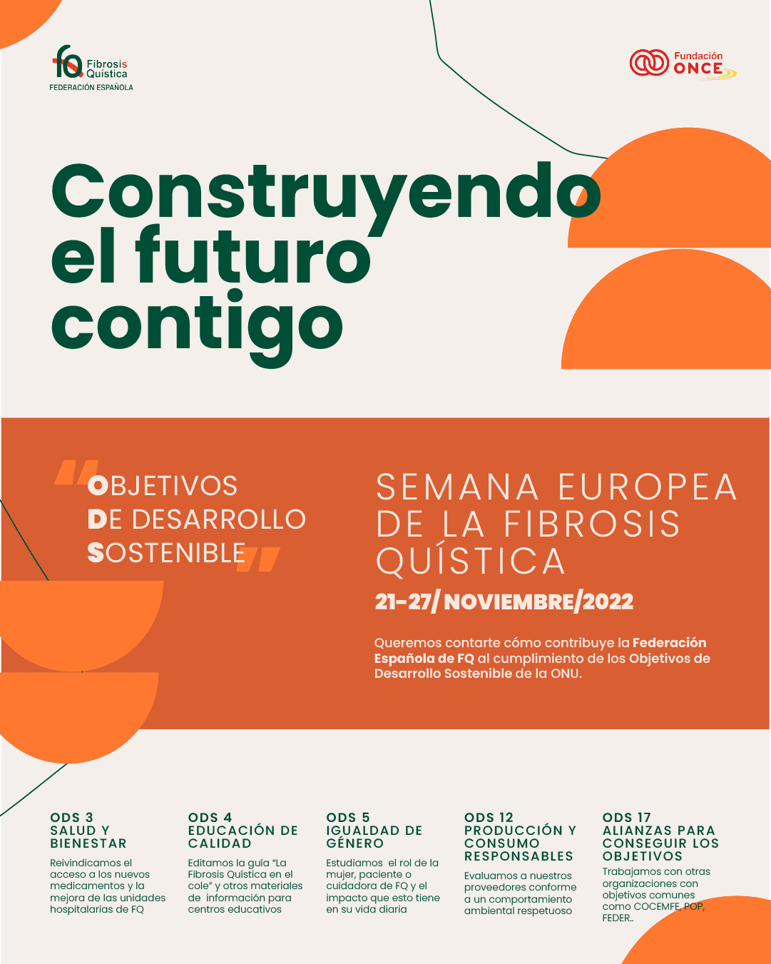 Cártel Construyendo el futuro contigo de la Federación Española de Fibrosis Quística