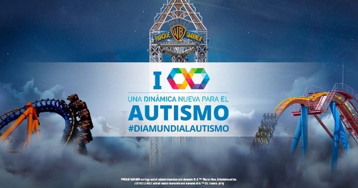 Banner de Parque Warner Madrid para celebrar el Día Mundial del Autismo