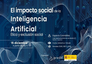 Banner de la jornada de Predif  «El impacto social de la inteligencia artificial: ética y exclusión social»