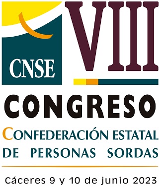 Banner del VIII Congreso de la Confederación Estatal de Personas Sordas (CNSE)