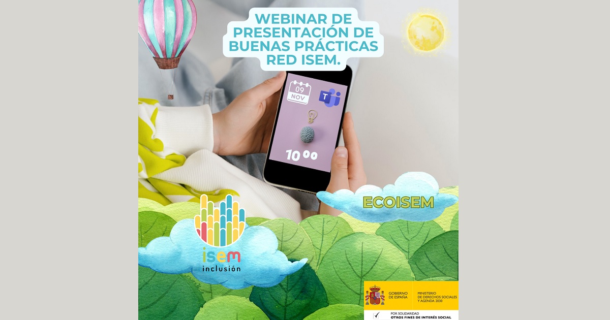 Banner del Webinar ECOISEM: presentación de buenas prácticas en salud mental de entidades Red ISEM