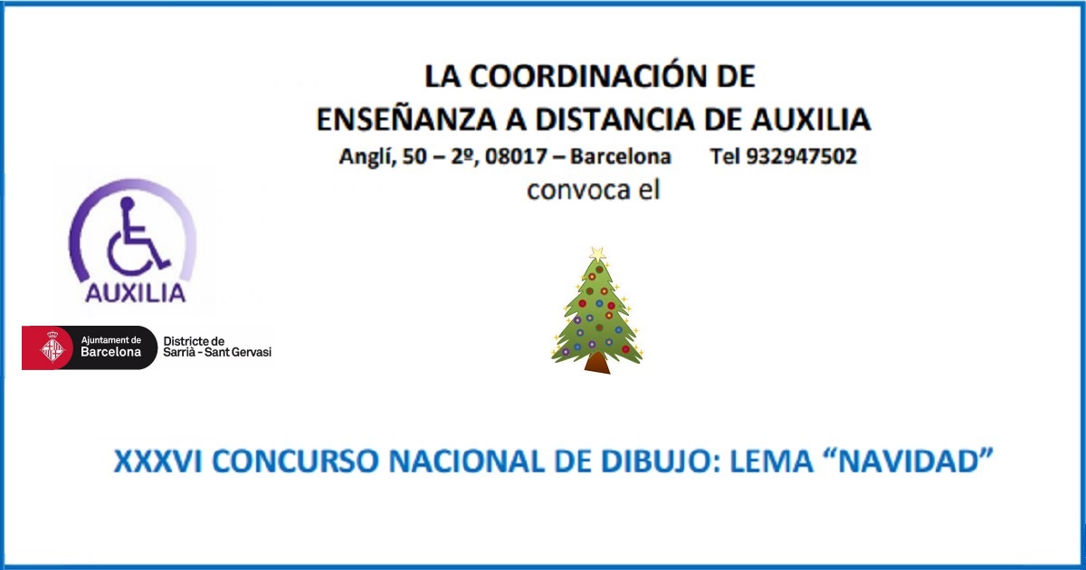 Banner del XXXVI Concurso Nacional de Dibujo de Navidad de Auxilia Enseñanza a Distancia