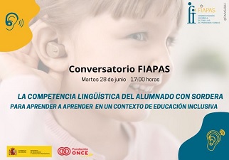 Banner del Conservatorio de FIAPAS, donde se sacará el Diálogo de Fiapas sobre 'La competencia lingüística del alumnado con sordera'