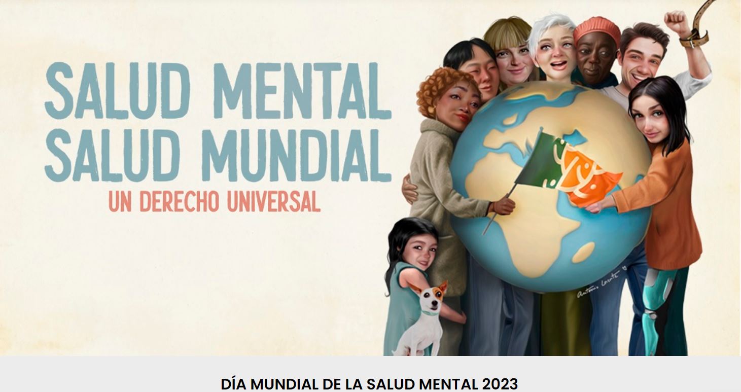 cártel con el lema del día mundial de la salud mental