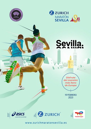 Cartel oficial del XXXVIII Zurich Maratón de Sevilla 2023