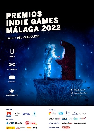Cartel de los Premios Indie Games Málaga 2022