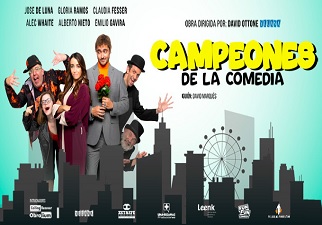 Cartel de la obra de teatro Campeones de la Comedia
