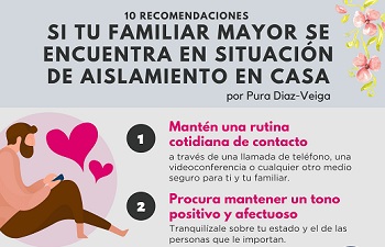 Primeras recomendaciones de la infografía con un persona enviando por teléfono corazones