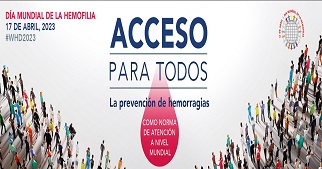 Banner del Día Mundial de la Hemofilia 2023 (Fuente: Federación Mundial de Hemofilia - FMH)