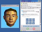 Pantalla que muestra el software de interlocución animado del producto de apoyo Synface