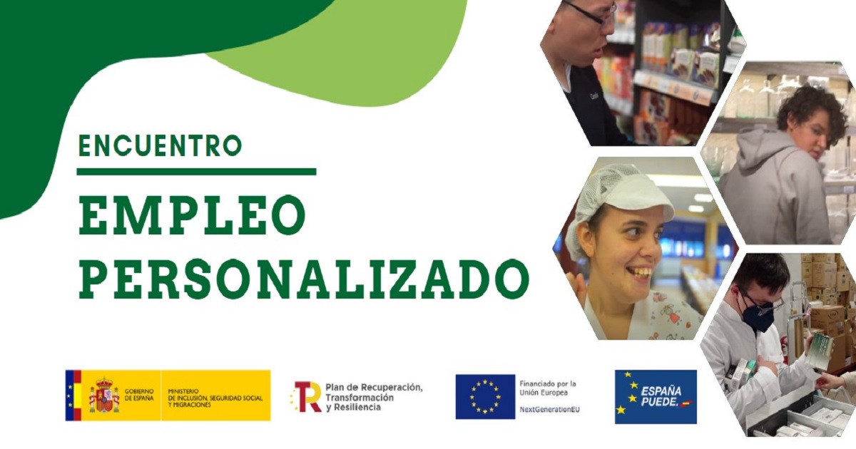 Banner del encuentro y talleres de empleo personalizado de Plena inclusión