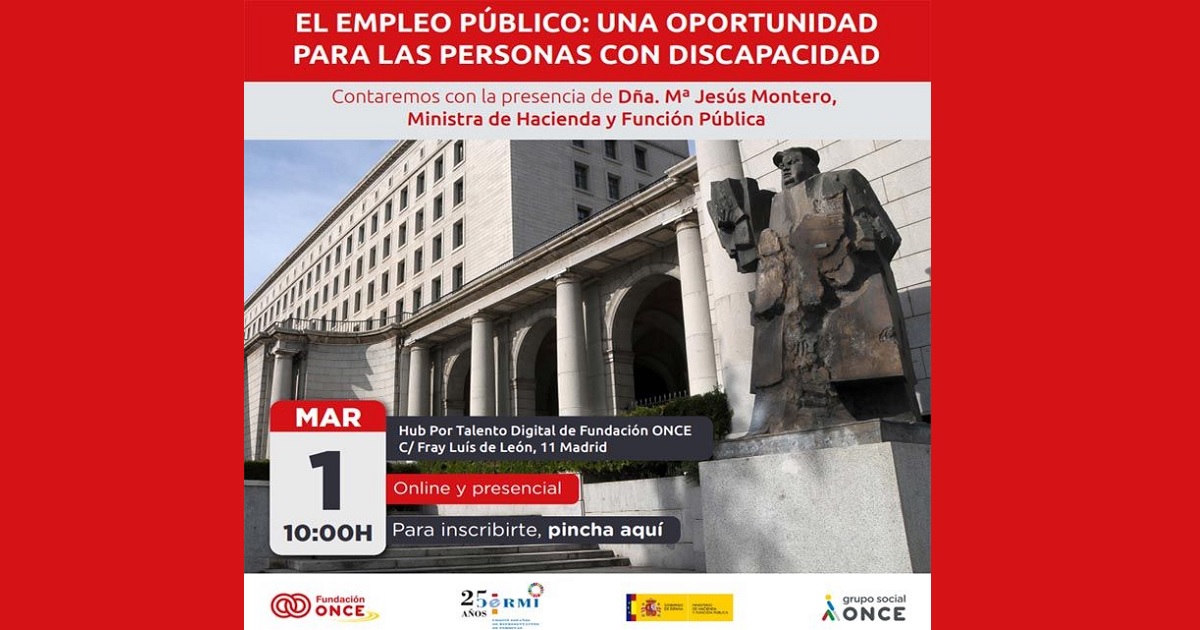 Banner del evento "El empleo público: una oportunidad para las personas con discapacidad"