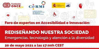 Banner del Foro de Expertos en Accesibilidad e Innovación - REDISEÑANDO NUESTRA SOCIEDAD: “Emergencias, tecnología y atención a la diversidad”