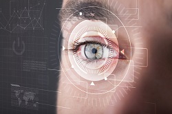 ojo de una persona con graficos