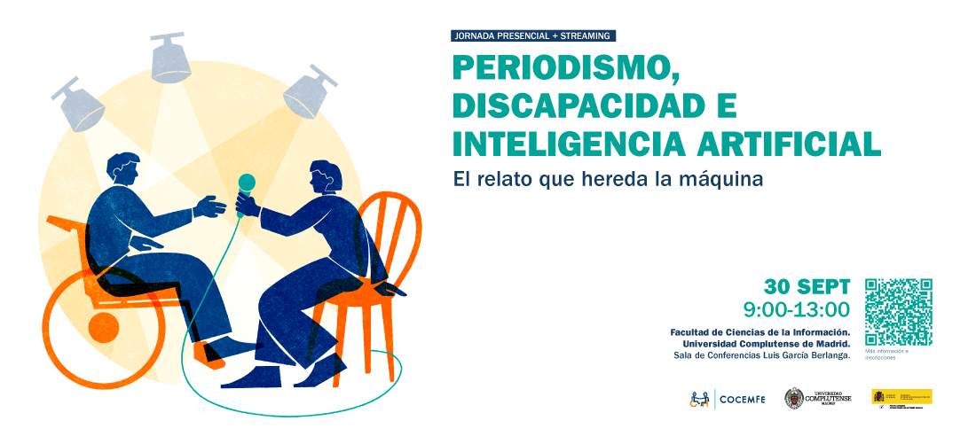 Cartel de la Jornada ‘Periodismo, discapacidad e inteligencia artificial’ de COCEMFE