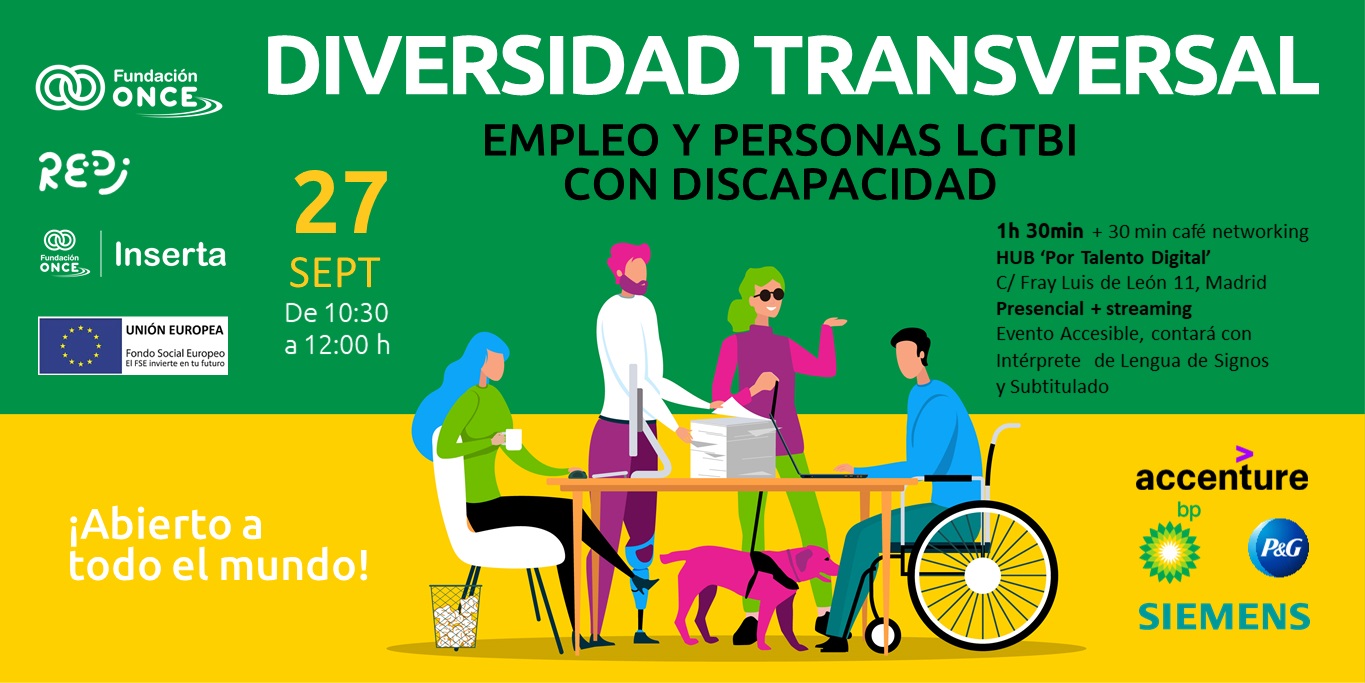 Cártel diversidad Transversal: Empleo y personas LGTBI con Discapacidad
