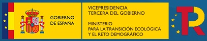 Banner con el logotipo del Miteco (Ministerio para la Transición Ecológica y el Reto Demográfico)