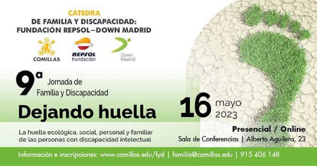 Banner de la 9ª Jornada de Familia y Discapacidad: Dejando Huella. La huella ecológica, social, personal y familiar de las personas con discapacidad intelectual