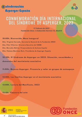 Programa del Día Internacional del Síndrome de Asperger 2023 de la Confederación Asperger España